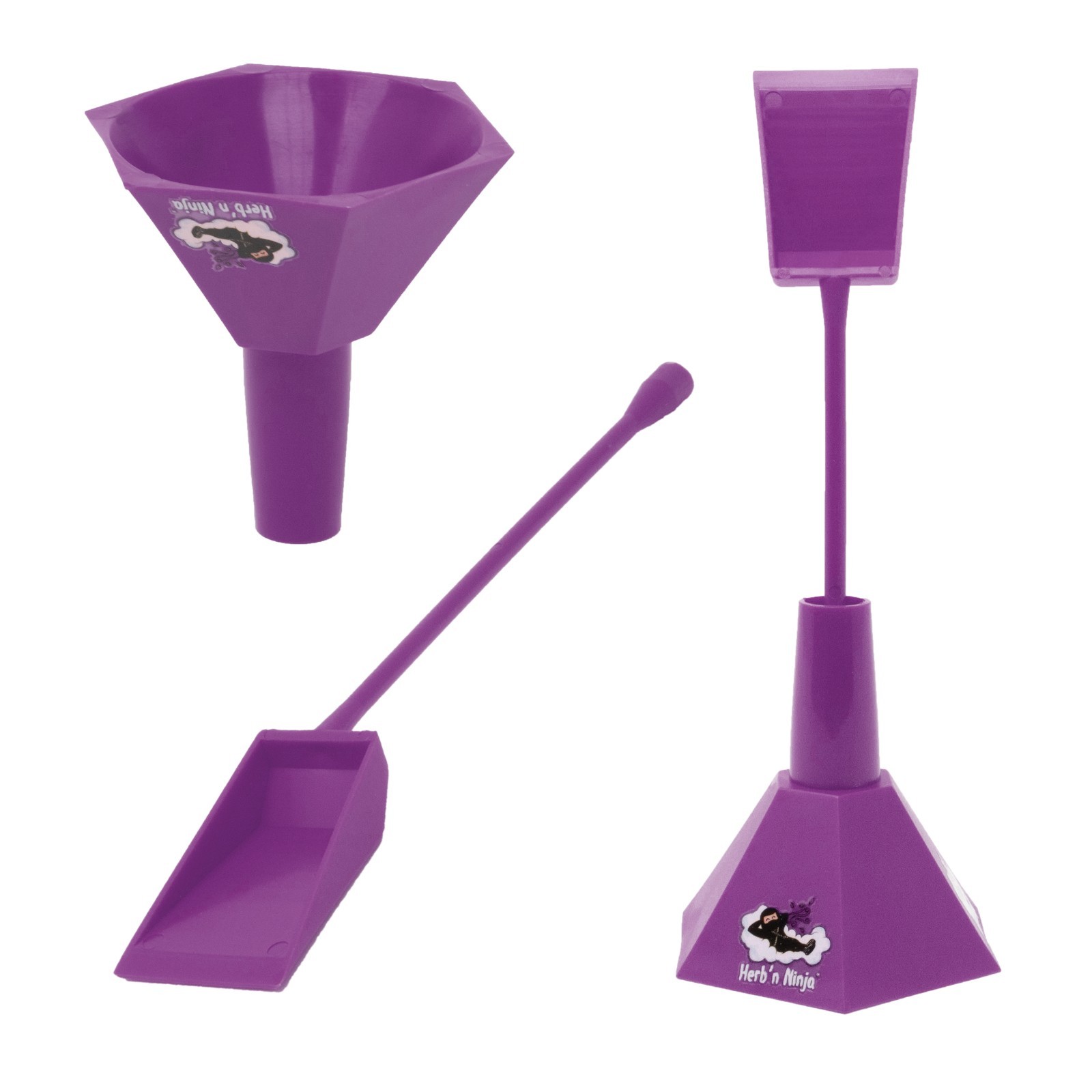 Herb'n Ninja Cone Loader & Cone Packer | Pre Roll Stuffer Filling Funnel Purple
