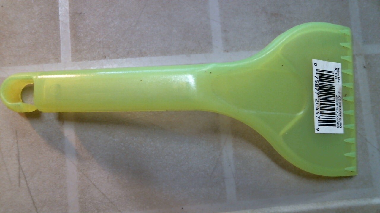 Euro ICE8 8" Ice Scraper, Hard Plastic, Yellow, FREE SHIPPING