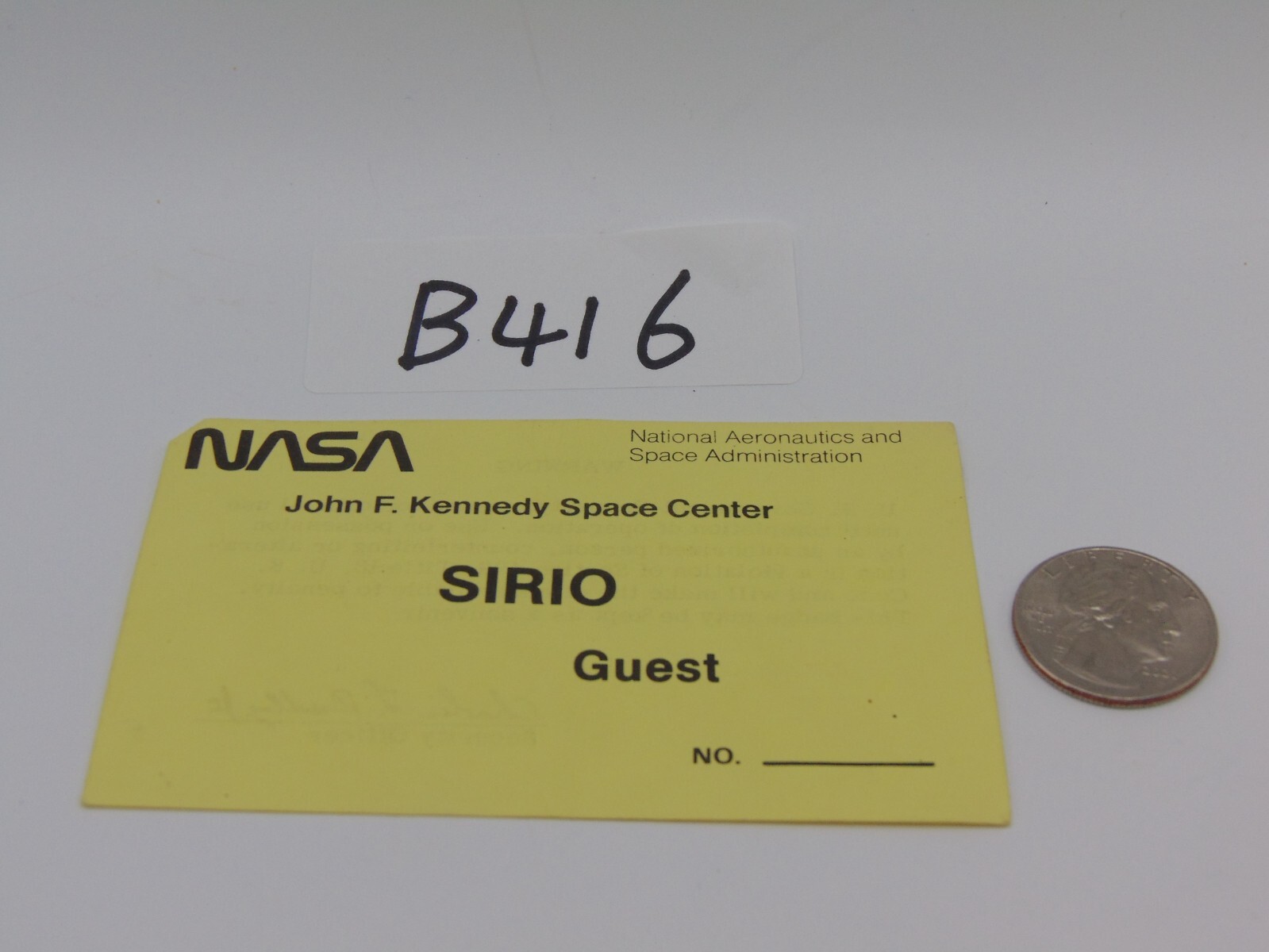 Original Nasa Space Program Obsolete Access Sirio Guest Souvenir