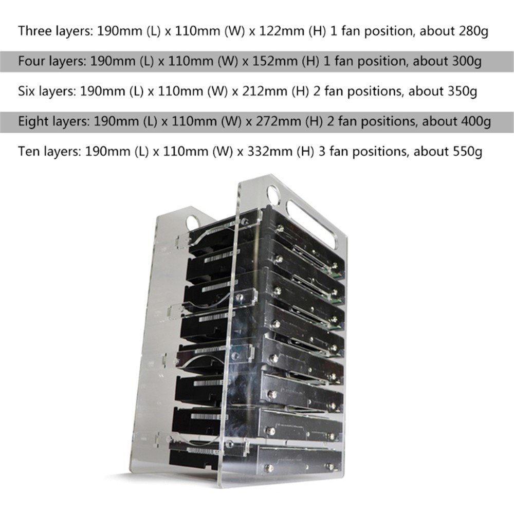Hard Disk Bracket for 3.5in HDD Storage Bracket Organizer Case Rack Hard Drive