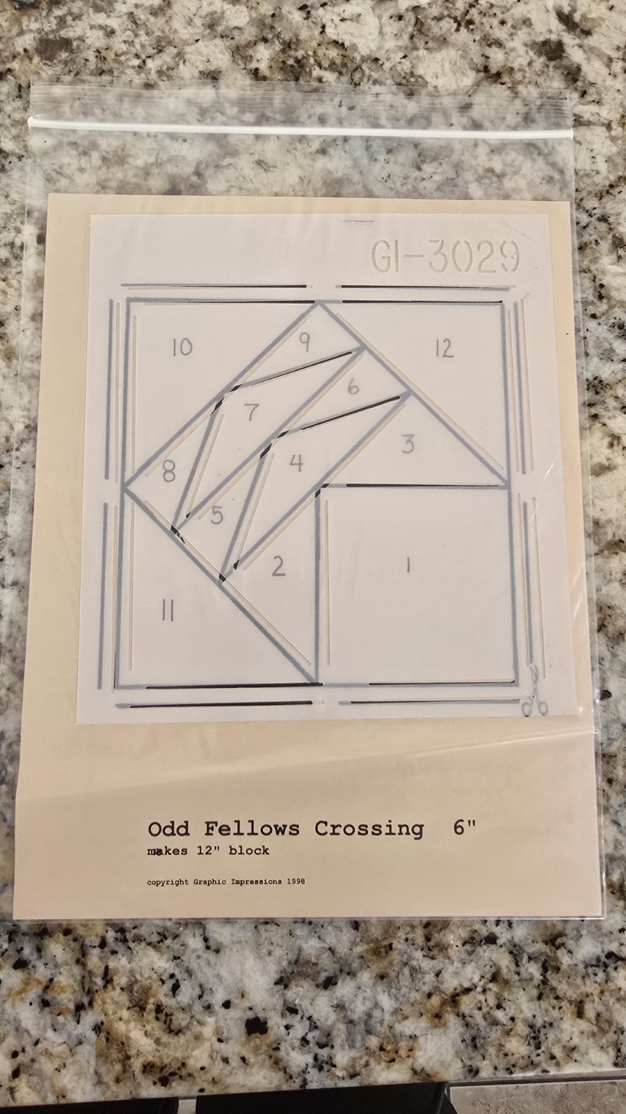 Foundation Impressions Quilt Stencils Twisted Sister Rotary Template & Pattern