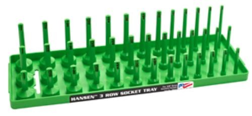 Hansen Global 38033 Xgreen 3/8" Dr. Sae 3 Row Multi Length Socket Holder