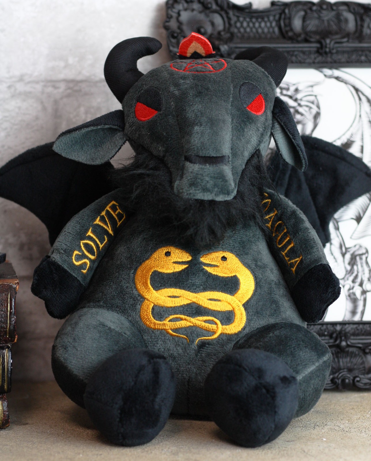 Sabbatic Goat Baphomet With Caduceus Serpents Luxe Soft Plush Toy