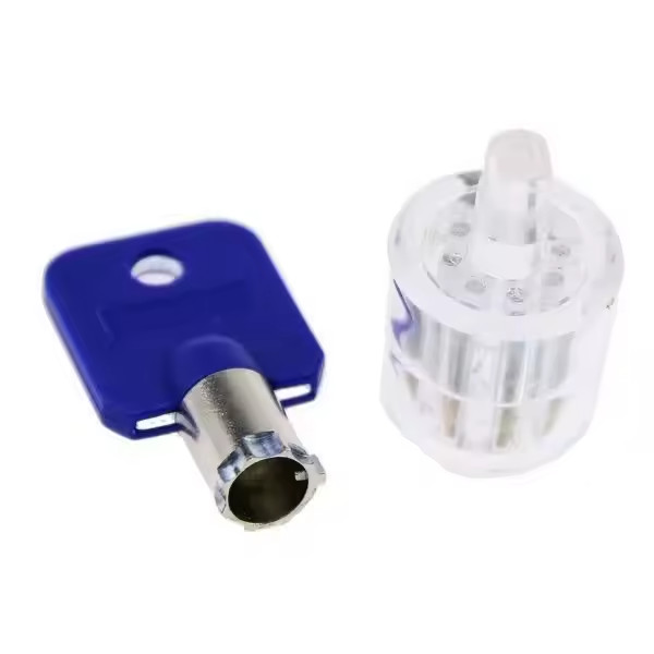 7 Pin  Tubular Lock Transparent View Plum Padlock Training for Beginners