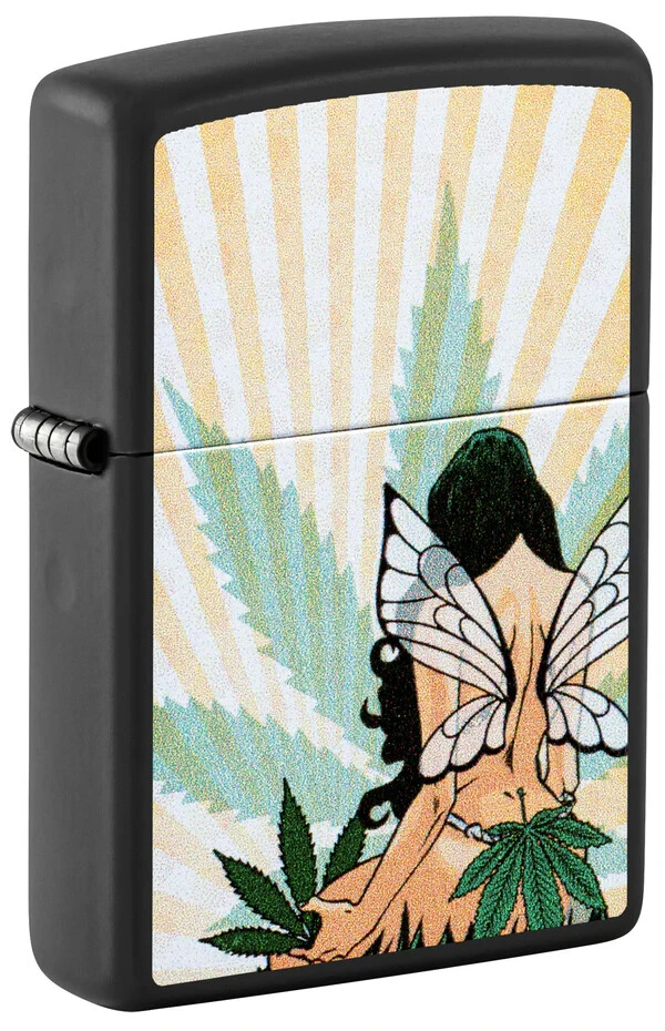 Zippo Plant Fairy Design Color Image Black Matte 46576