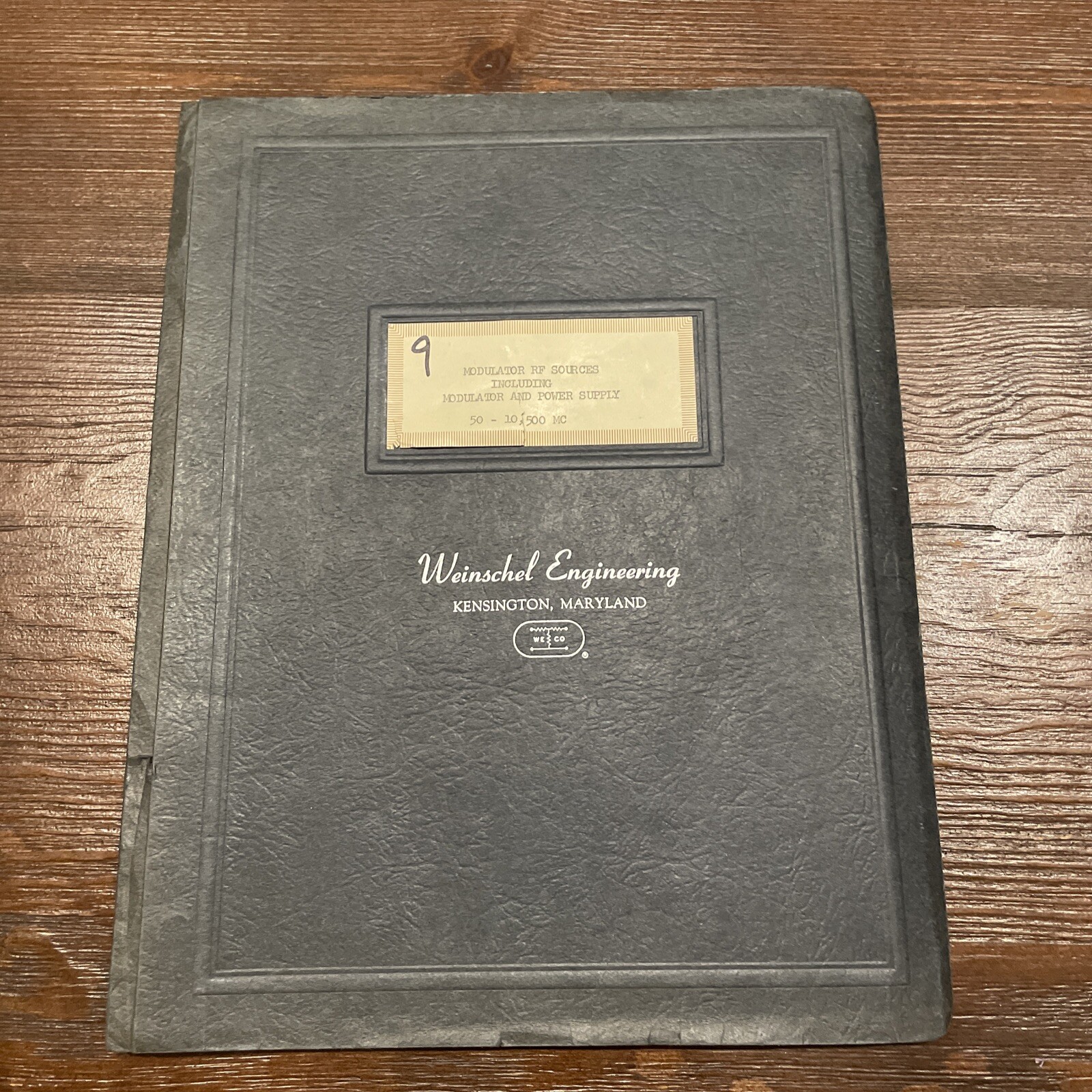 Weinschel Engineering 50-10,500 MC Modulator RF Sources Power Supply Manual 1959