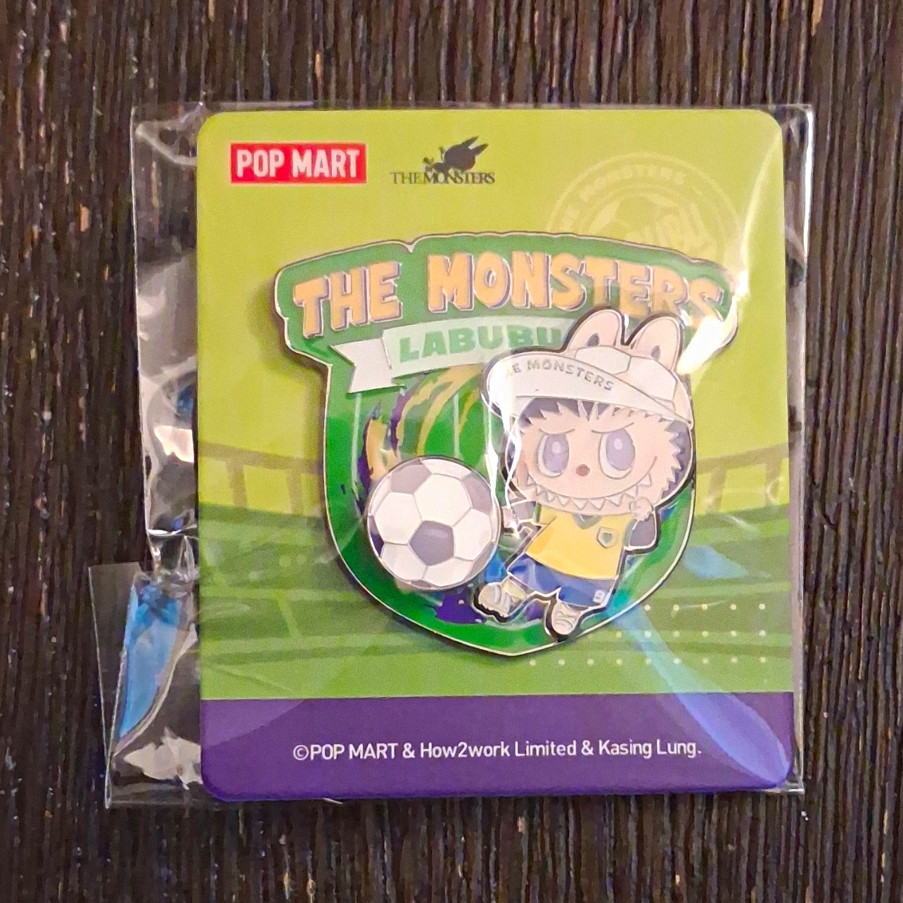 POP MART The Monsters Labubu Soccer Enamelled Multicolor Zinc Alloy Lapel Pin