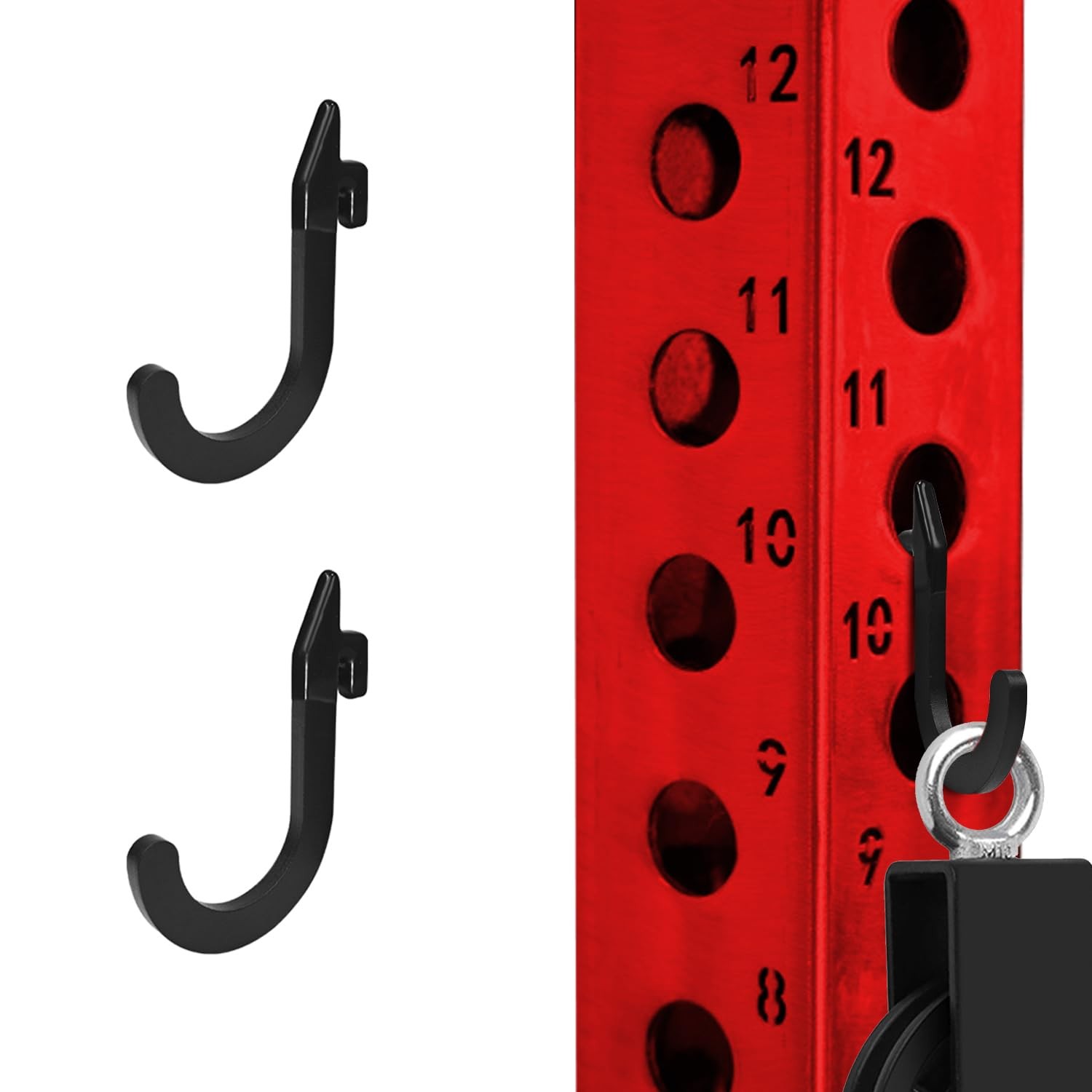 8PSC Power Rack Attachments Hooks,Squat Rack Accessories Hook,DIY Storage Hoo...