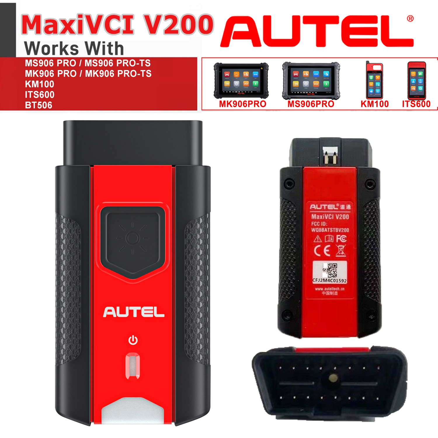 Autel MaxiVCI VCI200 OBD2 Connector Bluetooth Vehicle Communication Interface