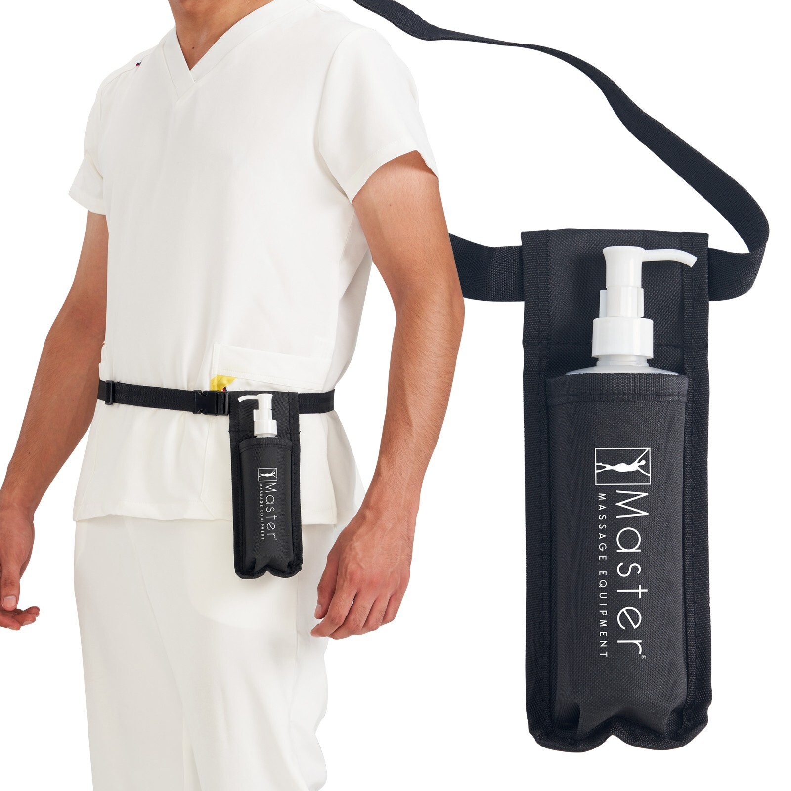 Master Massage Single Bottle Massage Oil Holster Includes One 8oz Refill Bottle