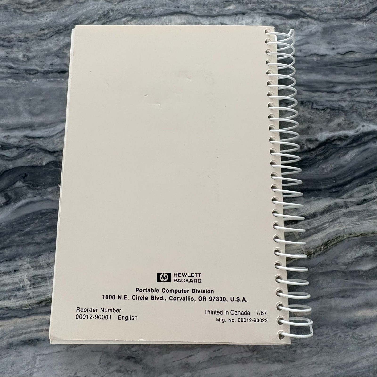 Vintage Hewlett Packard HP-12C Owner's Handbook And Problem Solving Guide Spiral