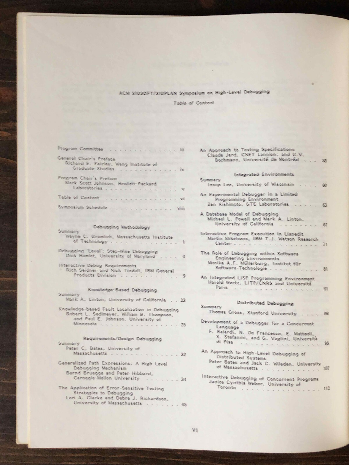 Software Engineering Symposium On High-Level Debugging Proceedings (1983)