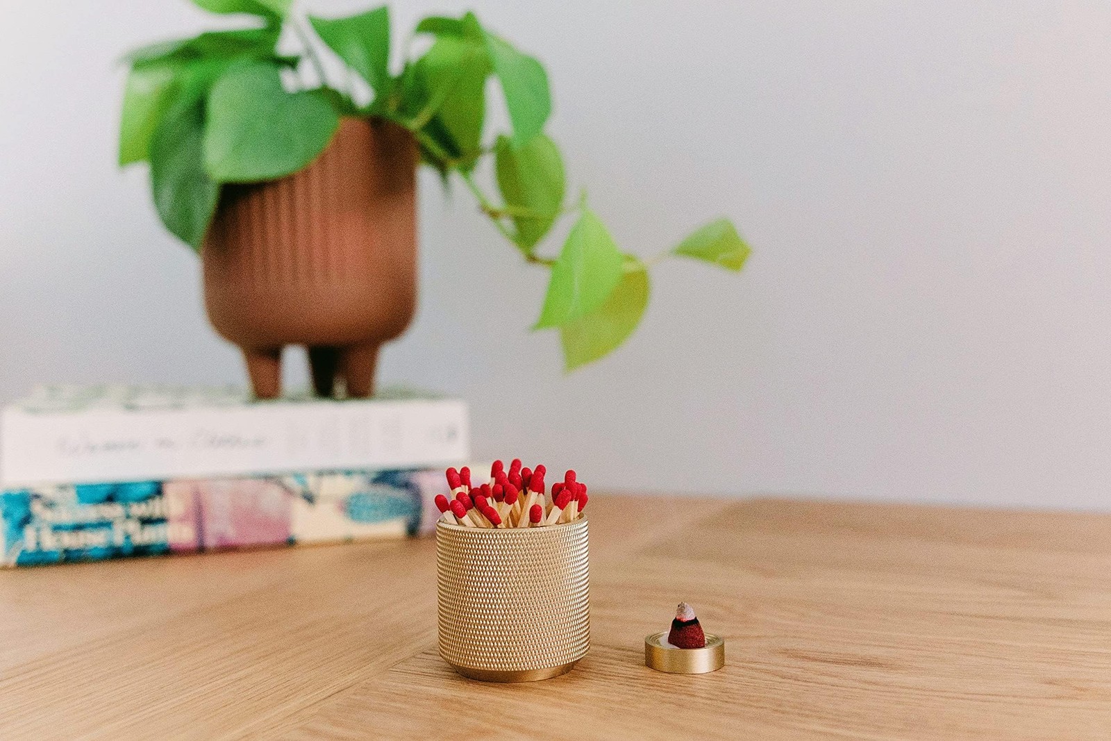 Match Holder with Striker - Bonus Incense - 100% Solid Brass Gold