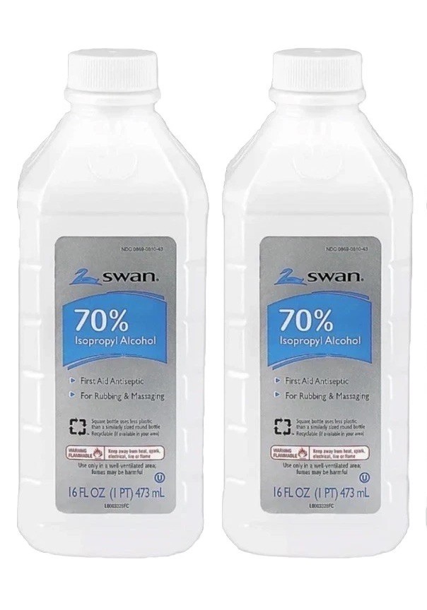 2 Bottles Swan Isopropyl Rubbing Alcohol 70% 16 fl. oz. Exp.12/2028 Massage ￼too