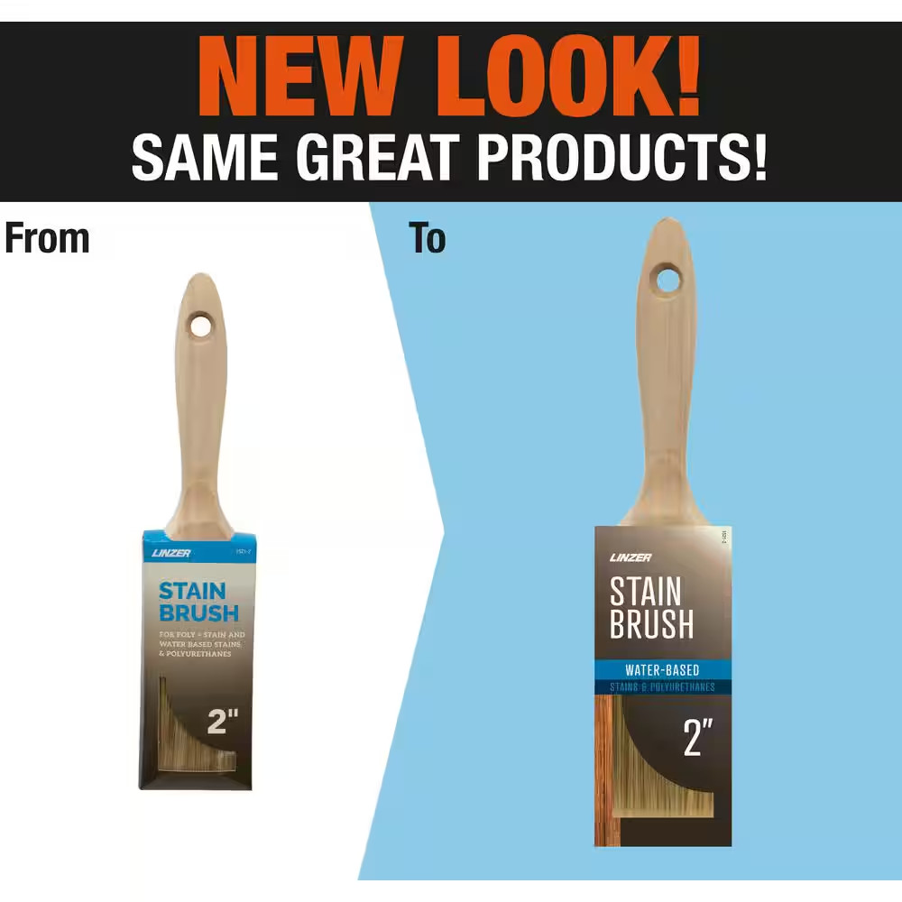2 In. Polyester and Bristle Blend Flat Stain Brush