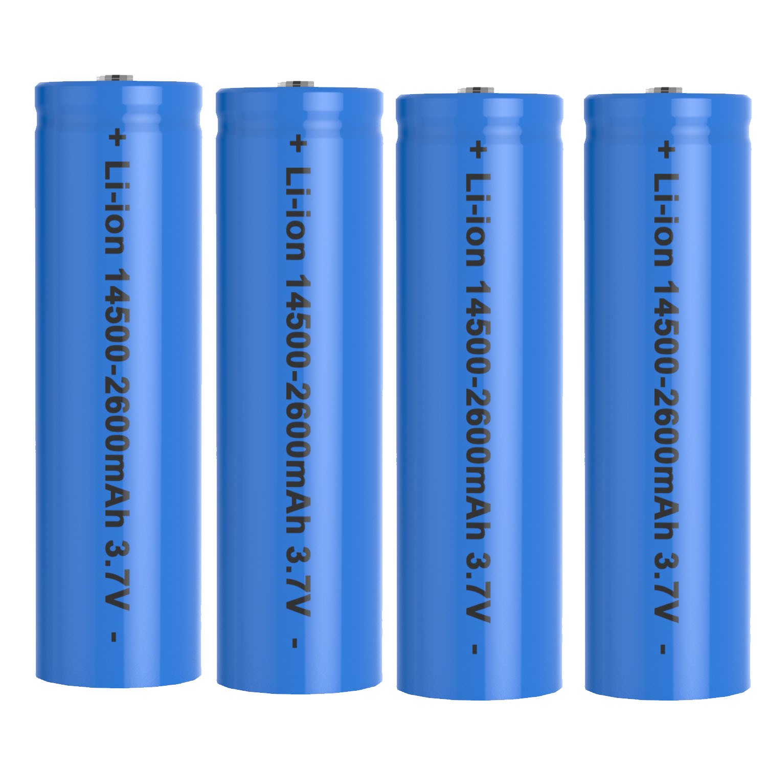 4pcs AA Size Li-ion14500 Battery 3.7V 2600mAh Rechargeable Batteries for Alarm