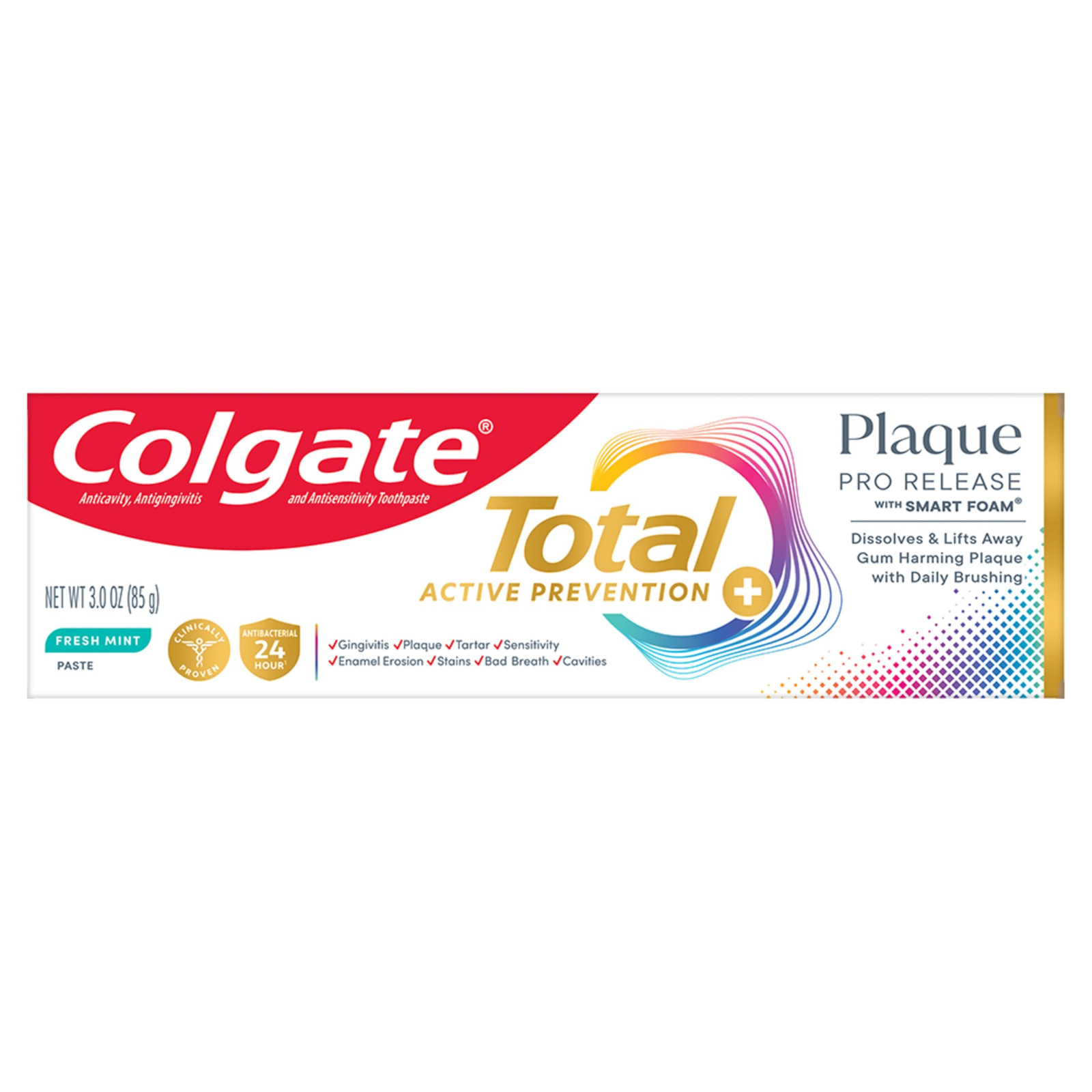 Colgate Total Plaque Pro Release Fresh Mint Toothpaste 3 Ounce Tube