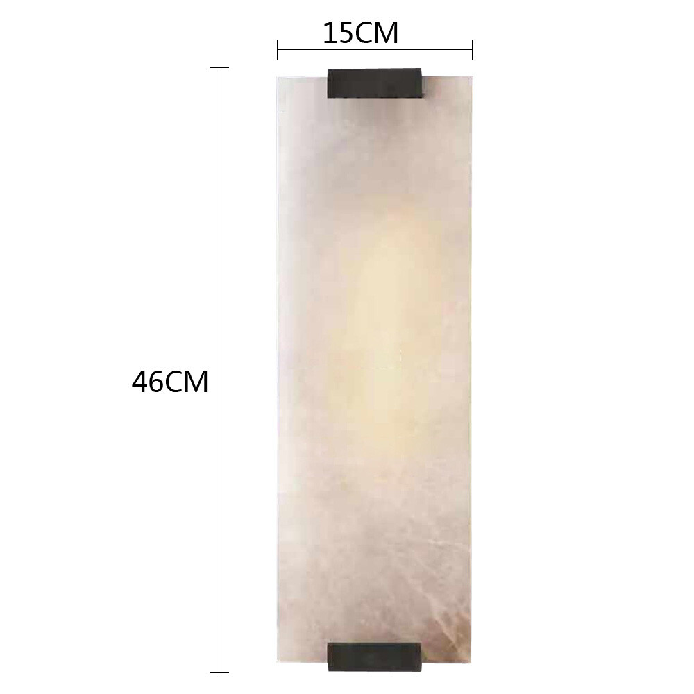 Marble Wall Light Hand Carved Alabaster Rectangular Sconce LED Indoor Wall Lamp