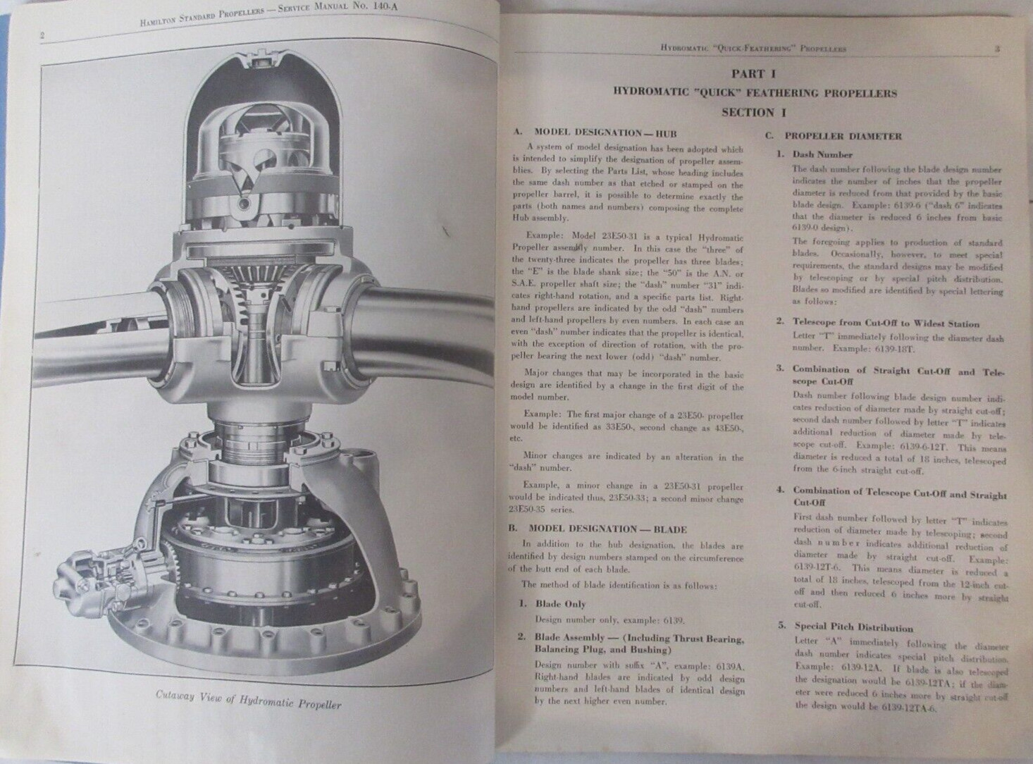 Hamilton Standard Hydromatic Quick-Feathering Propellers Service Manual VTG 1938
