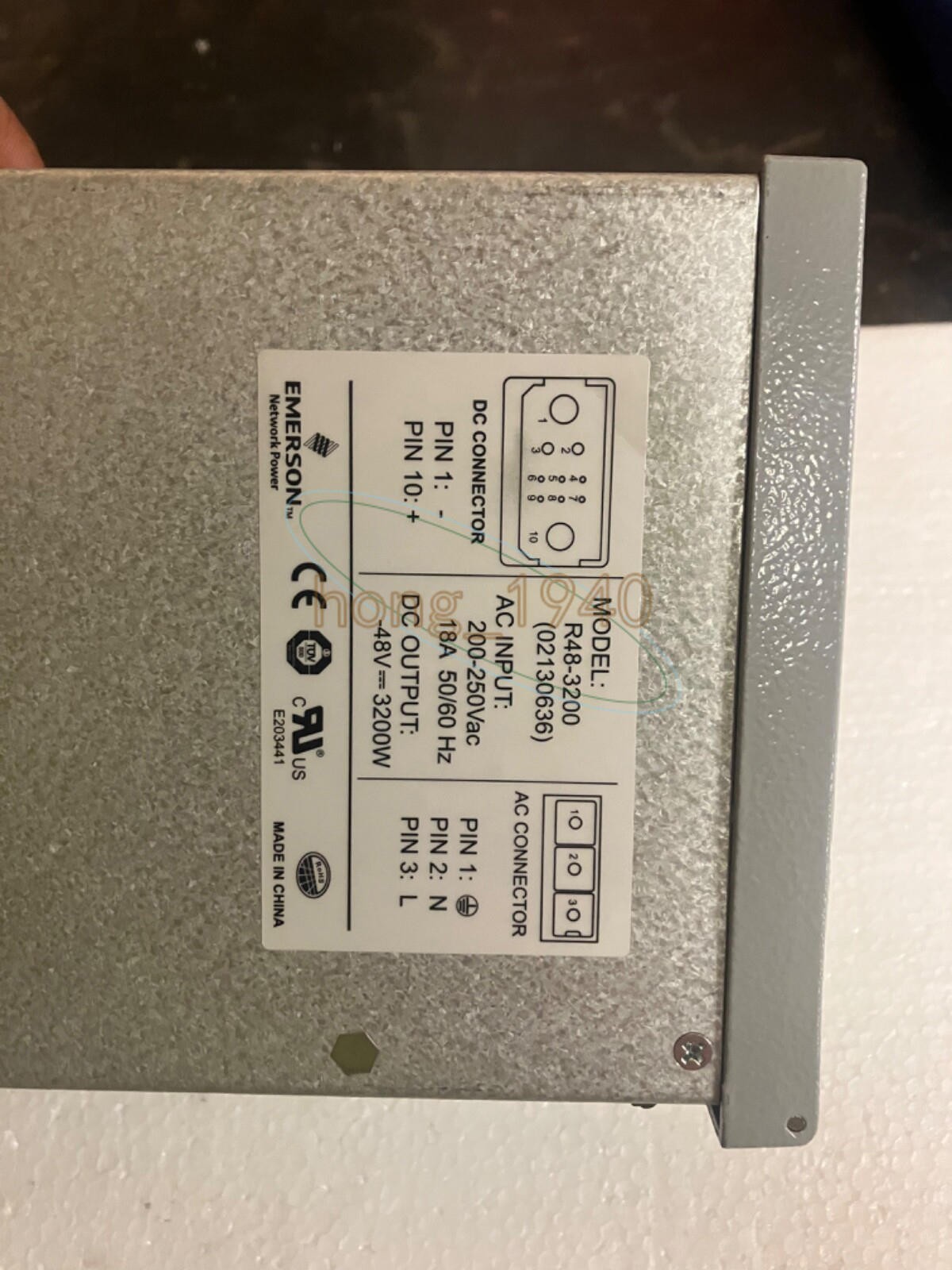 Used One Emerson R48-3200 3200W 48V Rectifier Module