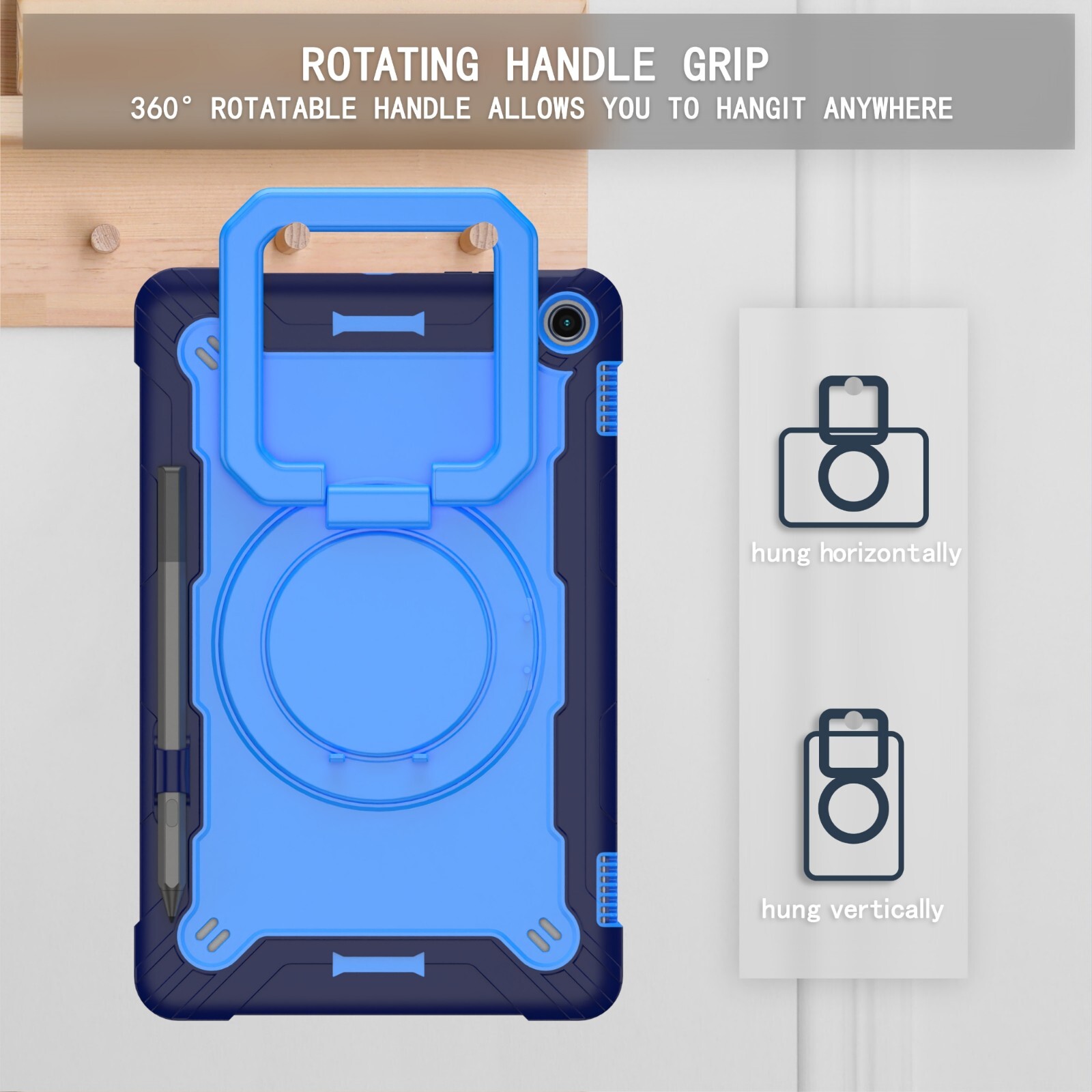 Case For Amazon Fire Max 11 2023 Shockproof Hybrid Rotating Cover Shoulder Strap
