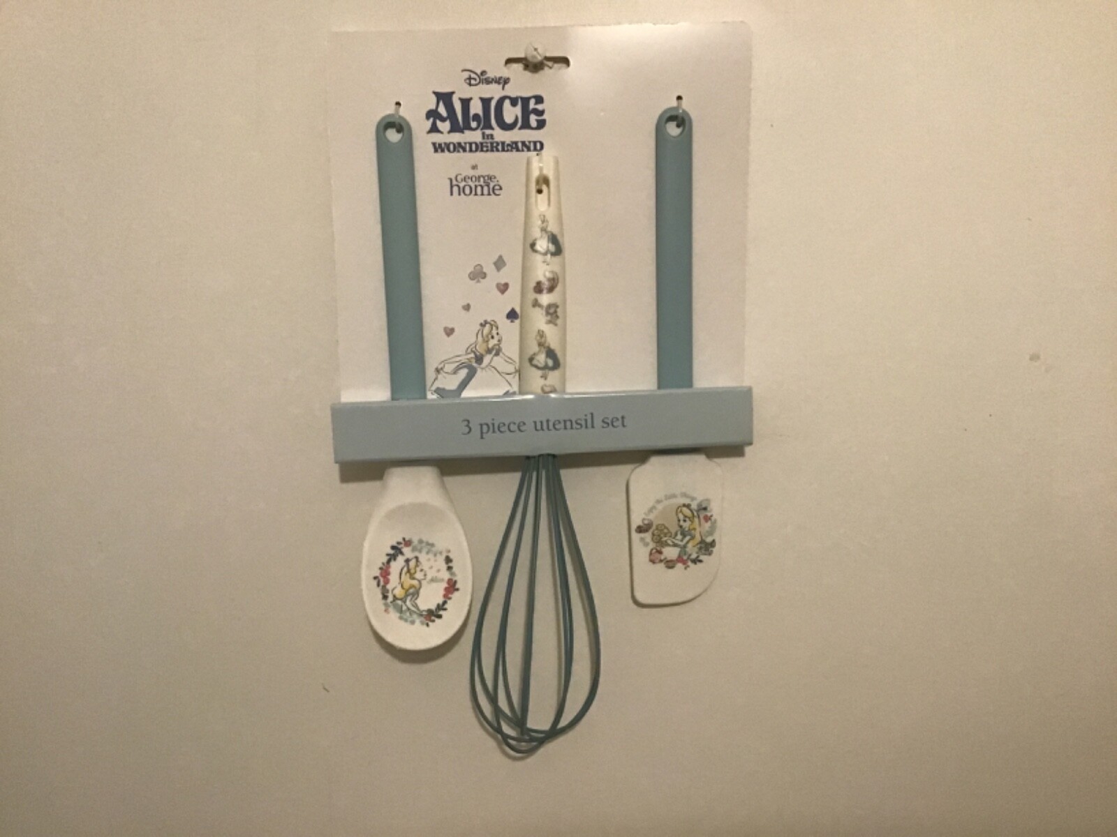 George Asda Disney Alice In Wonderland Utensils Set of 3 3pce new