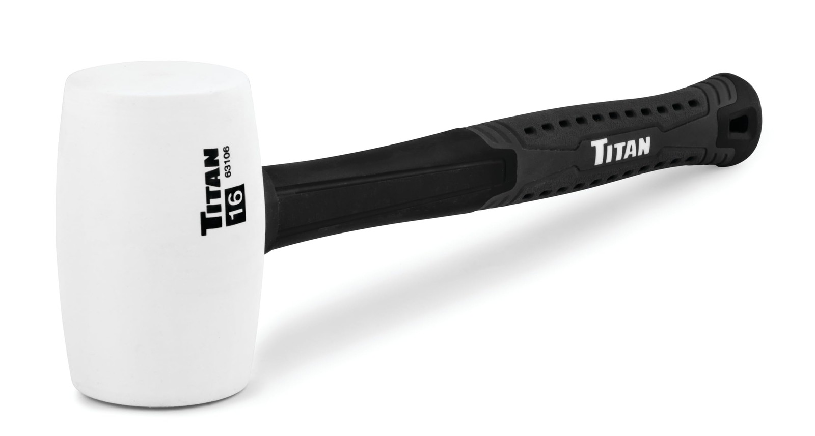 Titan 63106 16oz White Rubber Mallet, Non-marking Double-faced Solid