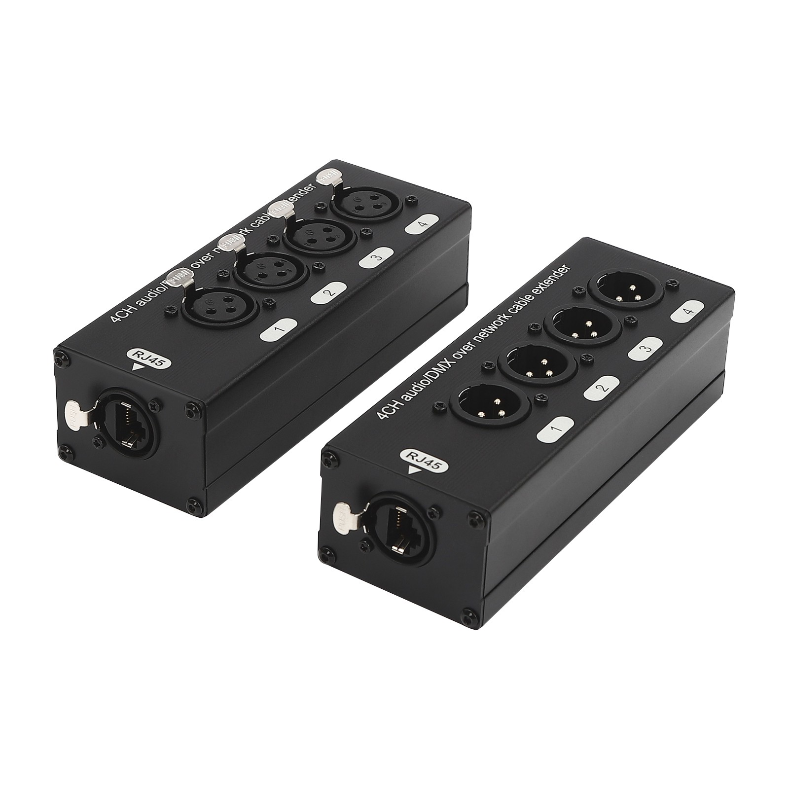 2PCS 4 Channel XLR Male Female to Single Ethercon Audio Network Cable Extender