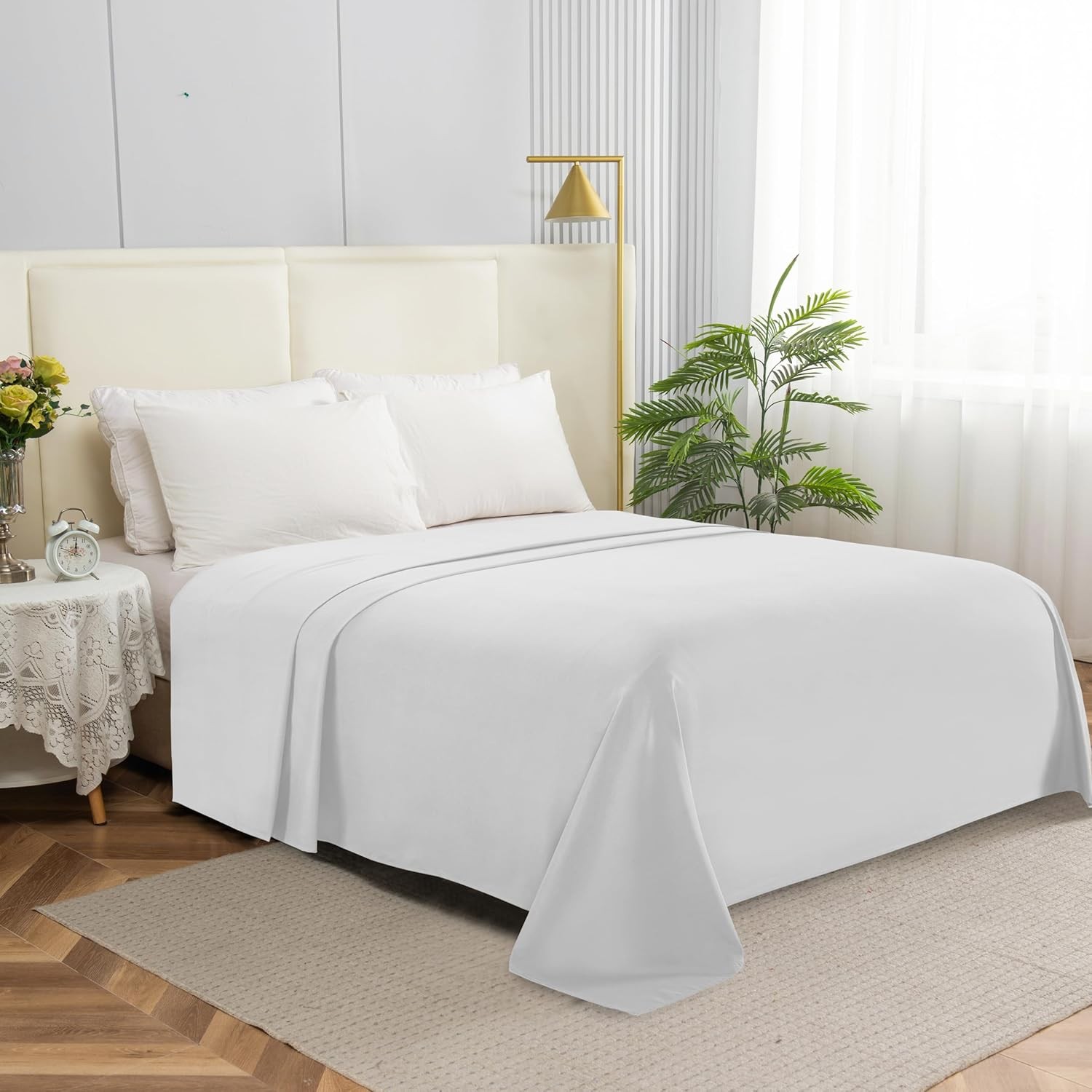 Premium Hotel Quality 1-Piece Flat Sheet Luxury & Softest 1500 Thread Count