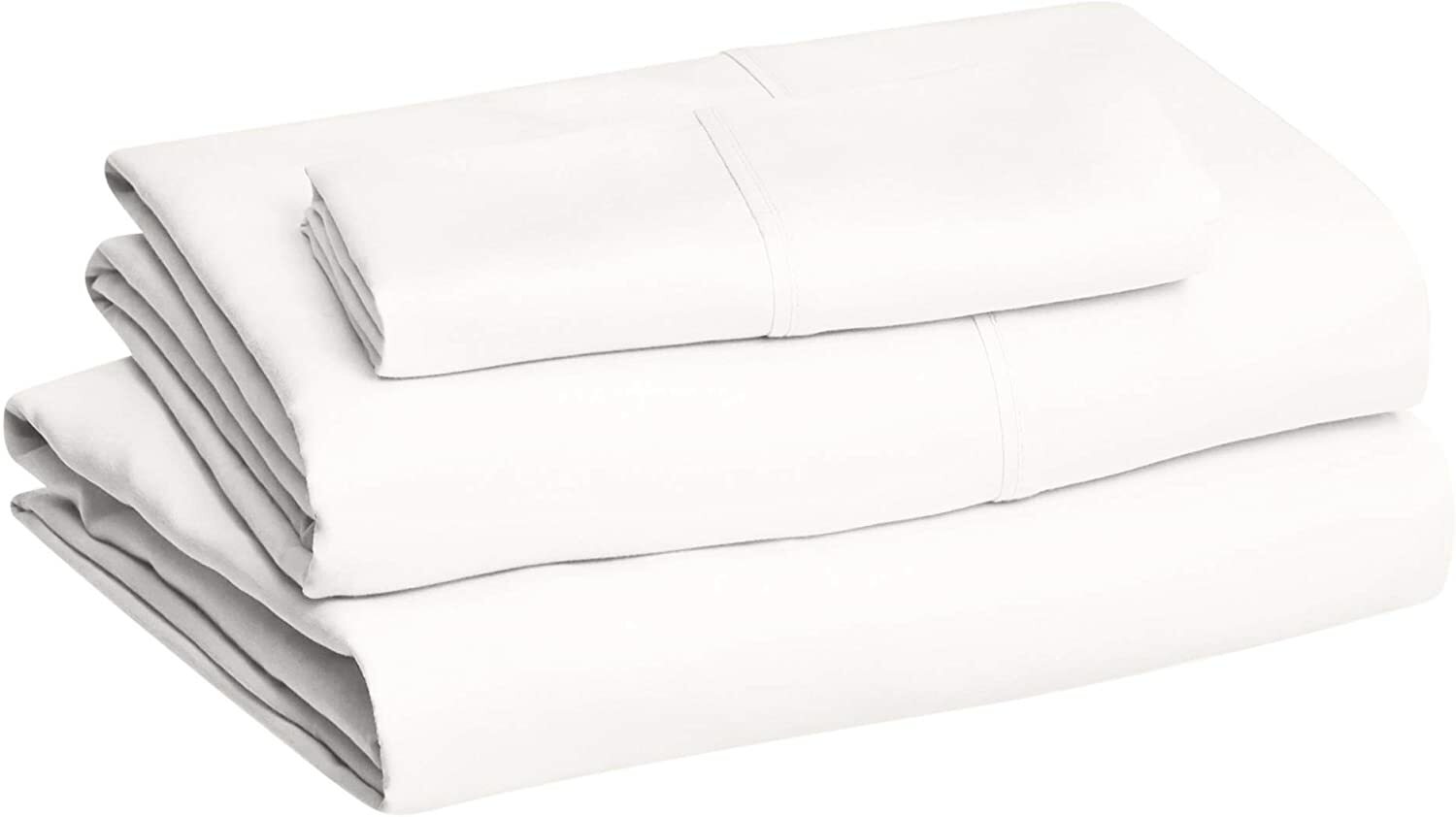 AmazonBasics Microfiber 3-Piece Set (Flat Sheet, Fitted Sheet, Pillowcase), Twin