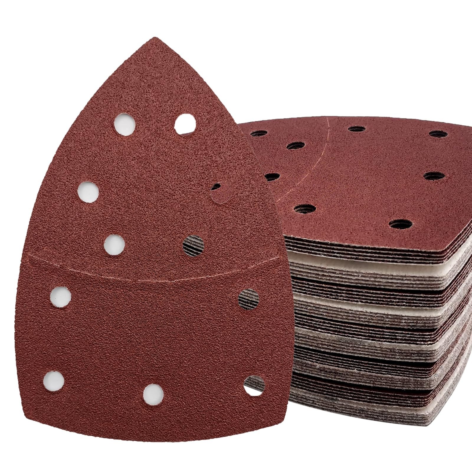 50 PCS Mouse Detail Sander Sandpaper, 80 Grit Palm Sander Sandpaper 11 Holes ...