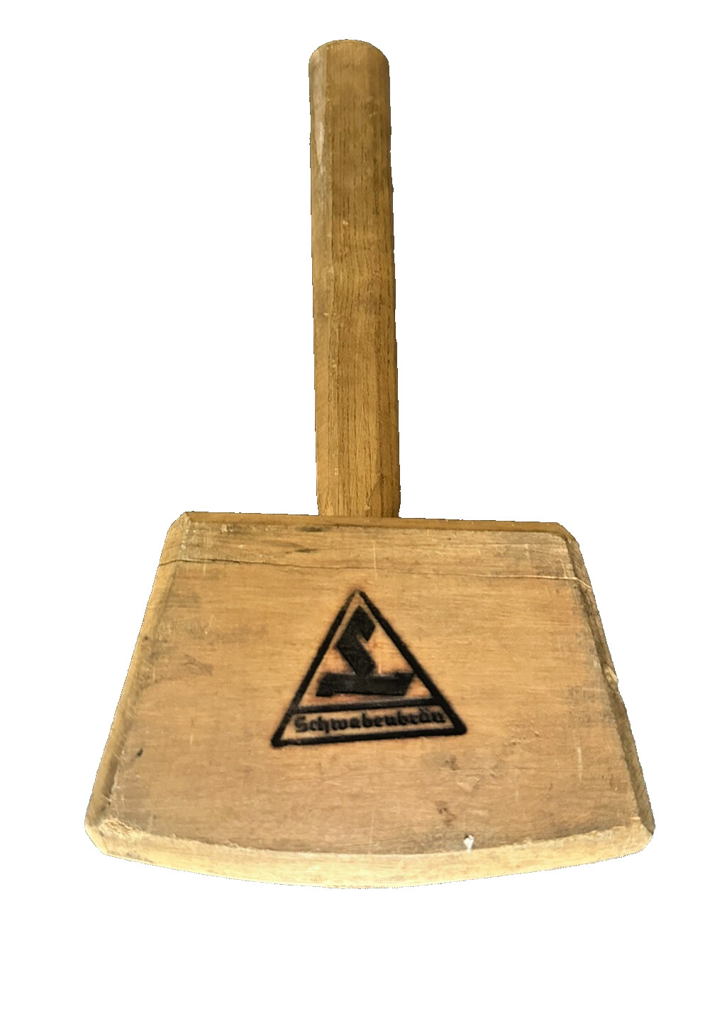 Antique Wood Joiner's Mallet Wooden Vintage Schwabenbräu? Large Stamped Logo 15”