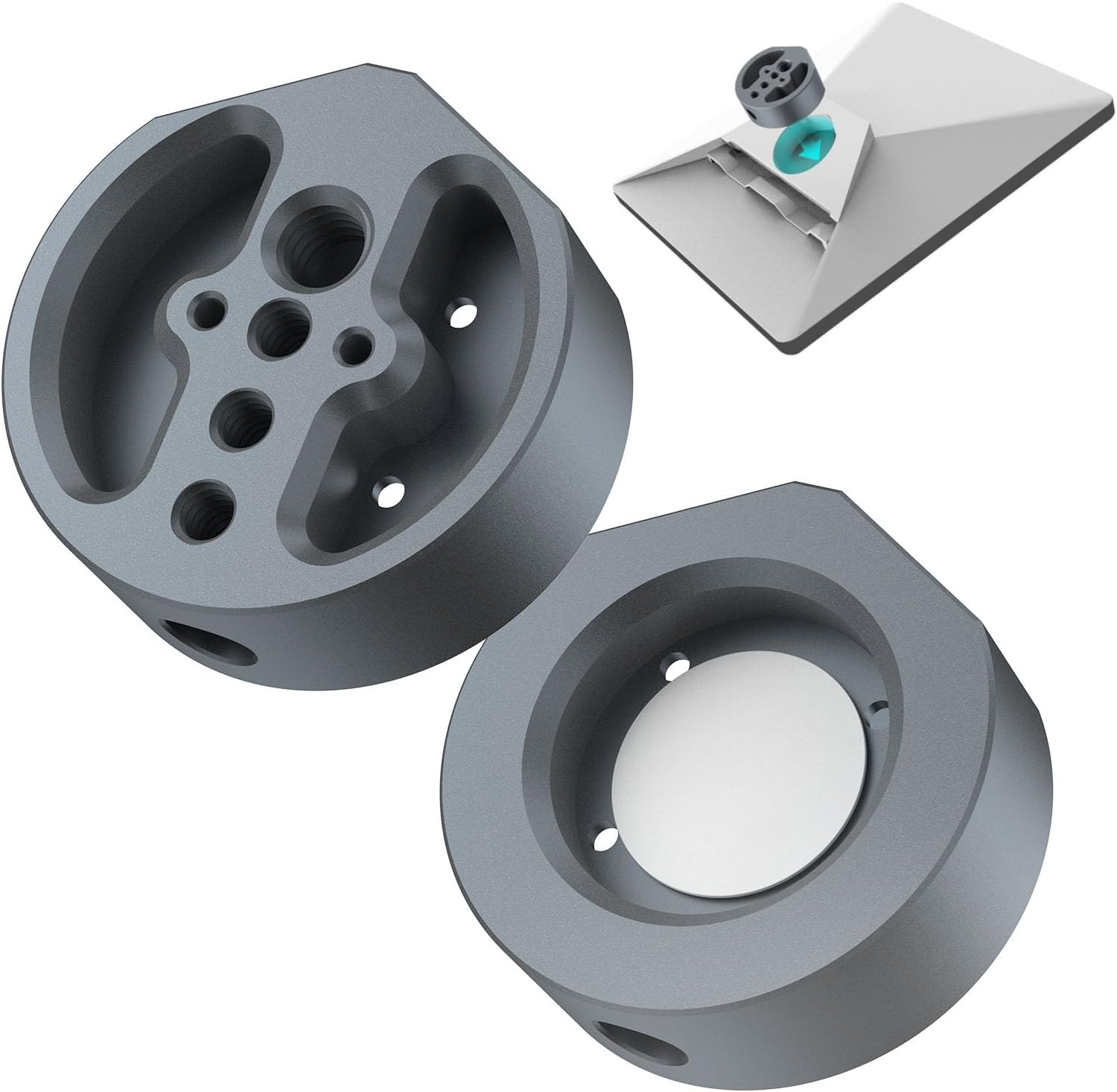 Adapter Mount for Starlink Mini – 1/4~20 & 3/8-16 Threaded Holes, Dark Gray