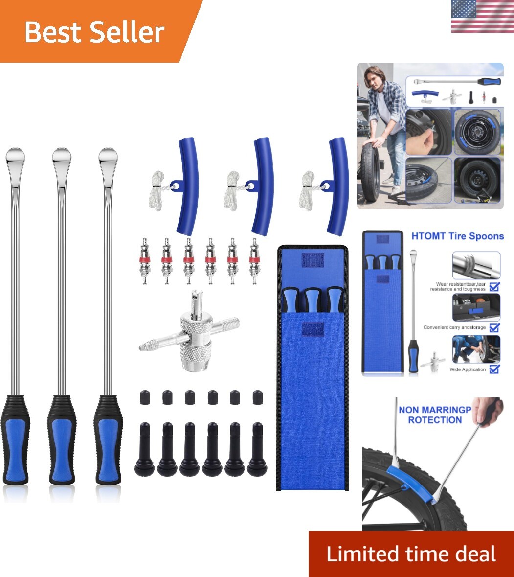 26-Piece Heavy-Duty Tire Changing Tools - Ideal for Motorcycles & Lawn Equipment