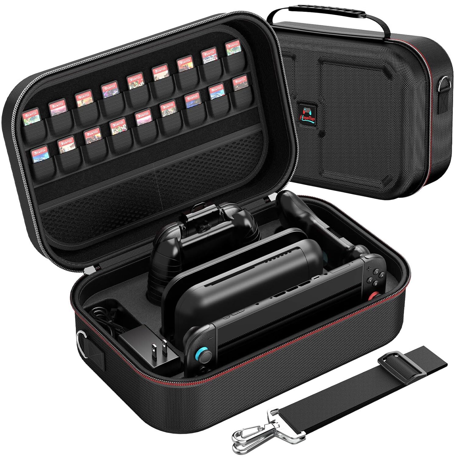 With Nintendo Switch 2 Case, 18 Games Cartridges Waterproof and Dustproof Case