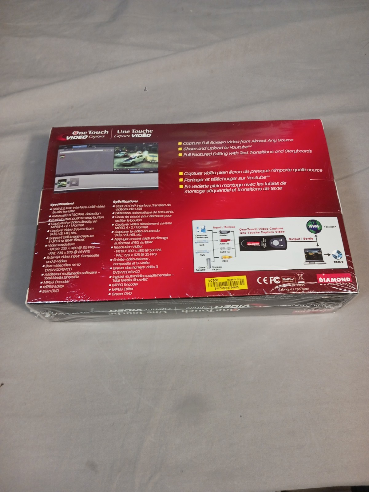 Diamond One Touch Video Capture VC500 USB 2.0 Capture Stream & Share Burn DVDs