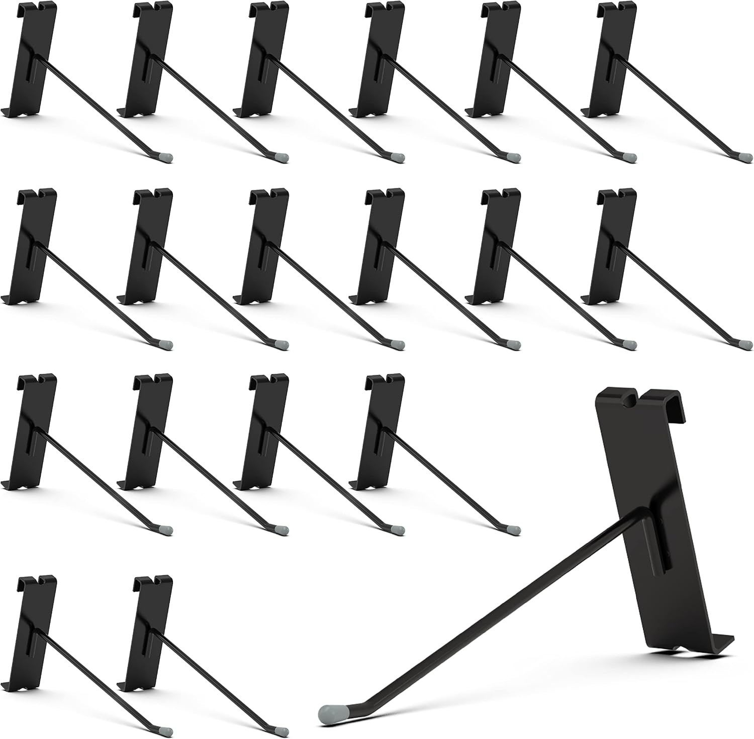 50 Pack Black Gridwall Hooks - 6 Inch Heavy Duty Display Hangers, 20lbs Capacity