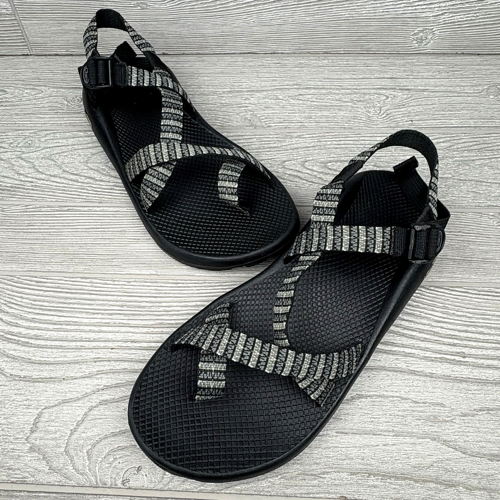 Chaco Mens Size 13 Black Wishbone Hiking Strappy Vibram Outdoor Water Sandals