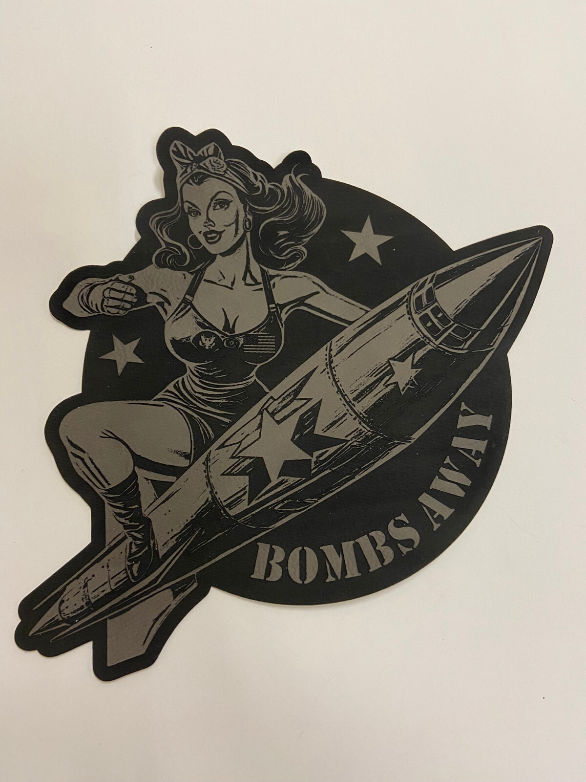 Harley Motorcycle Jacket Vest Pinup Girl Biker Patch Small Iron Sew 4.1 x 3.7"