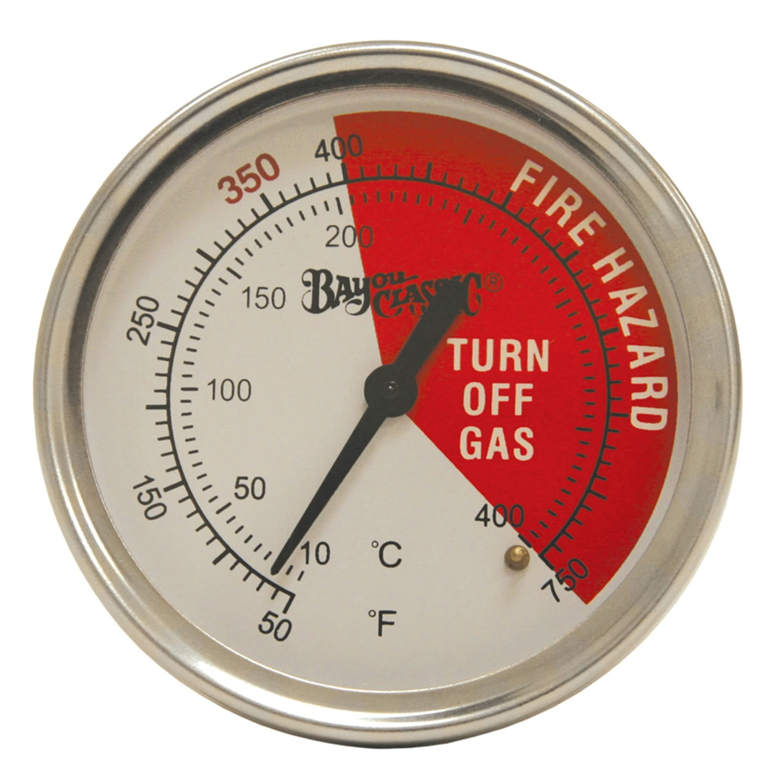 Bayou Classic Stainless Steel Fryer Thermometer 2.75 Inch Dial 50-400F