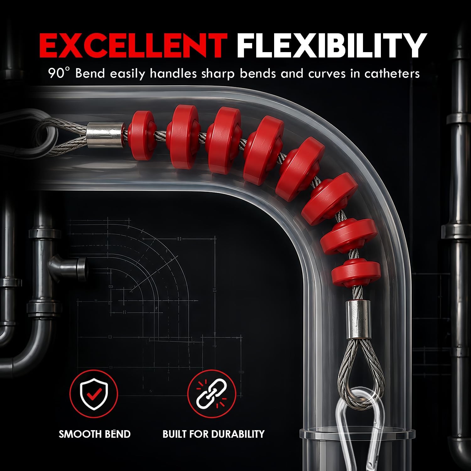 30464K Flexible Conduit Mandrel for 4-Inch Duct Preparation & Cable Pulling