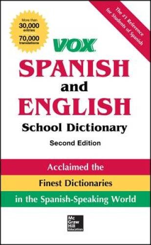 VOX Spanish and English School Dictionary, Paperback, 2nd Edition (V - VERY GOOD