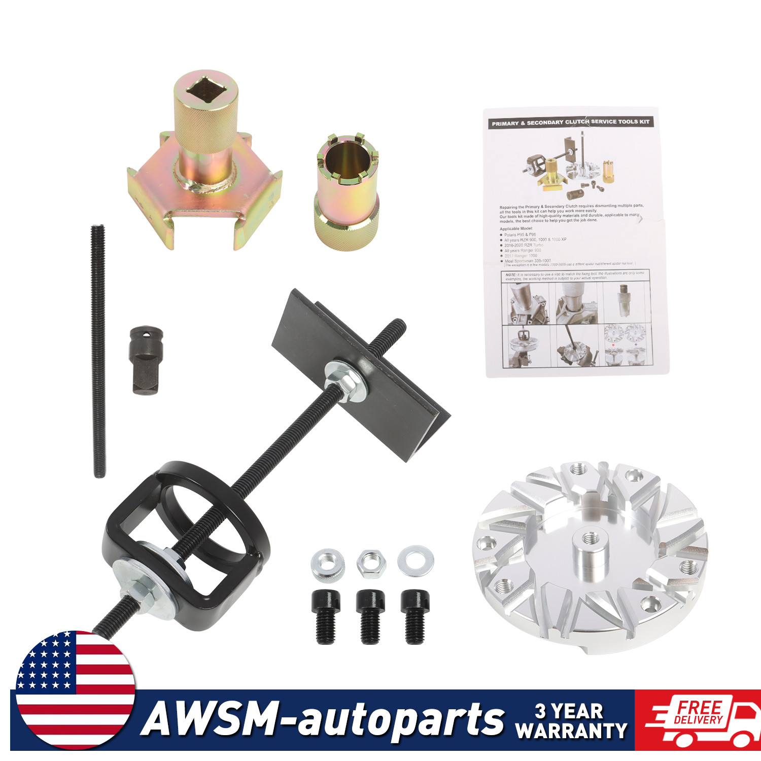 For Polaris P95 P85 RZR 1000 Primary & Secondary Clutch Service Tool Kit