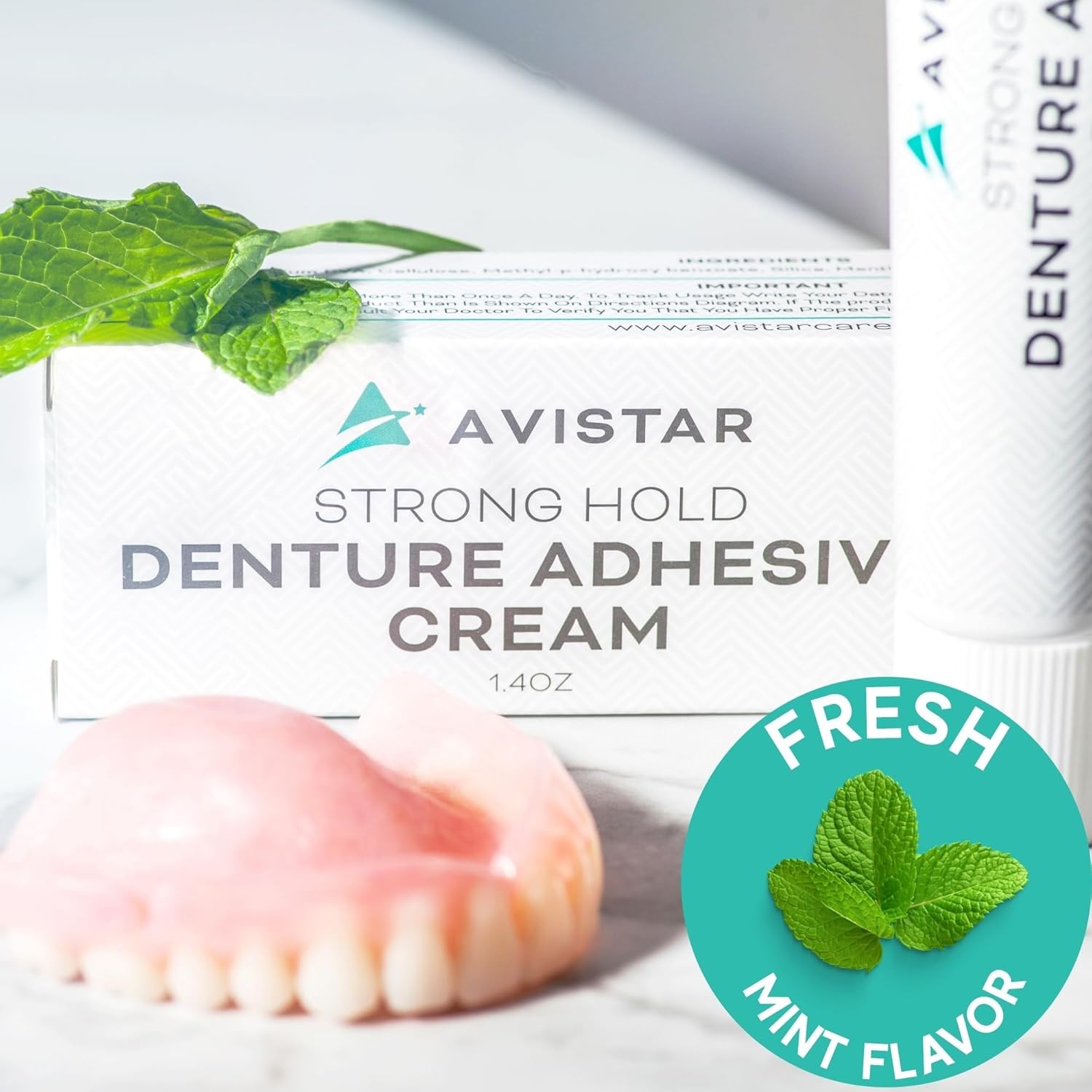Extra Strong Denture Adhesive Cream, 12 Hour Hold 2 Pack, Clear/Transparent