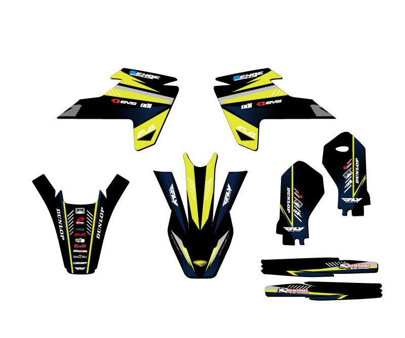 2019-2023 TC 65 SURGE Yellow Senge Graphics Kit Compatible with Husqvarna