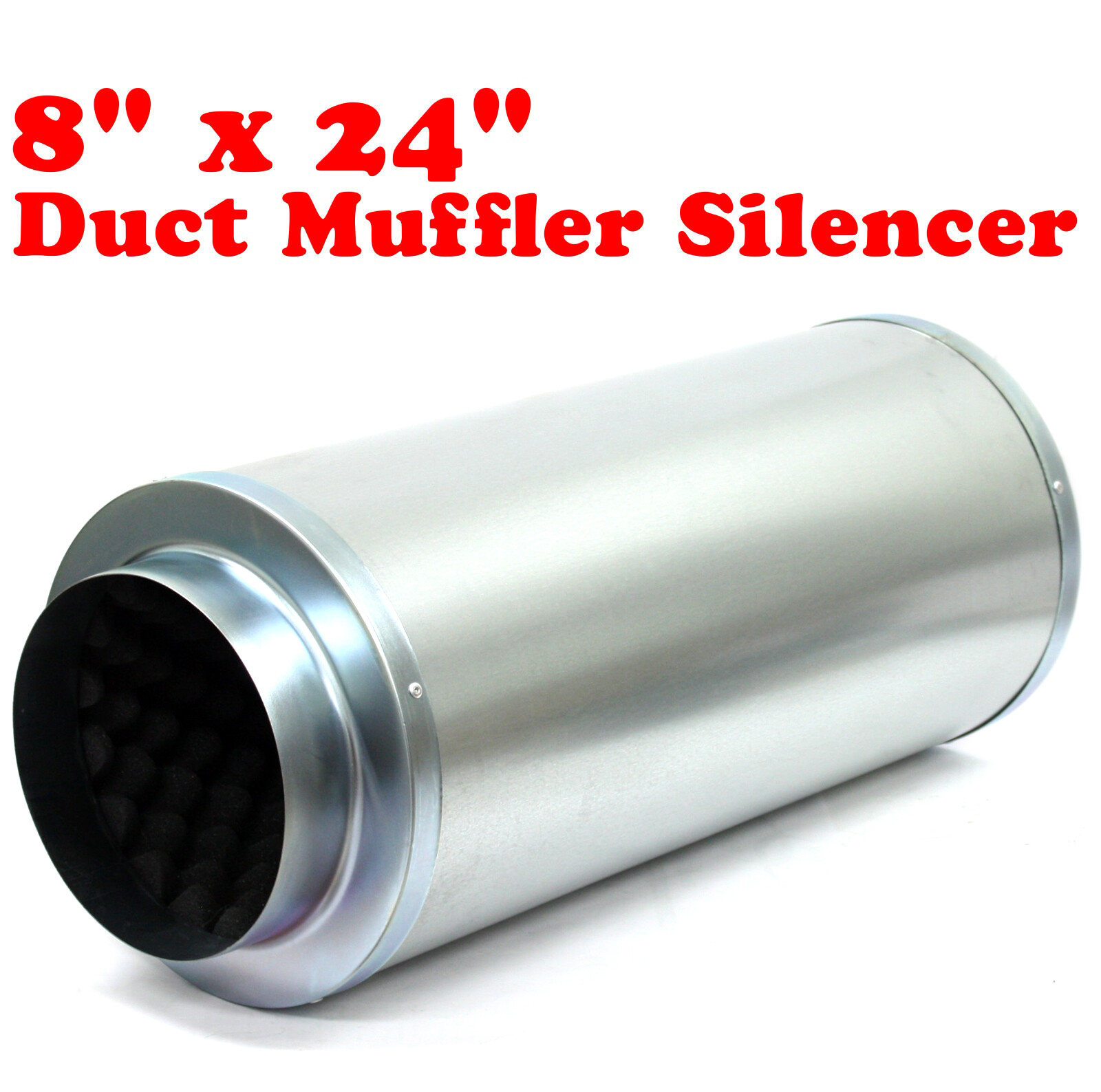 8" Inch Inline Muffler Fan Noise Reducer Silencer for Duct Fan Blower