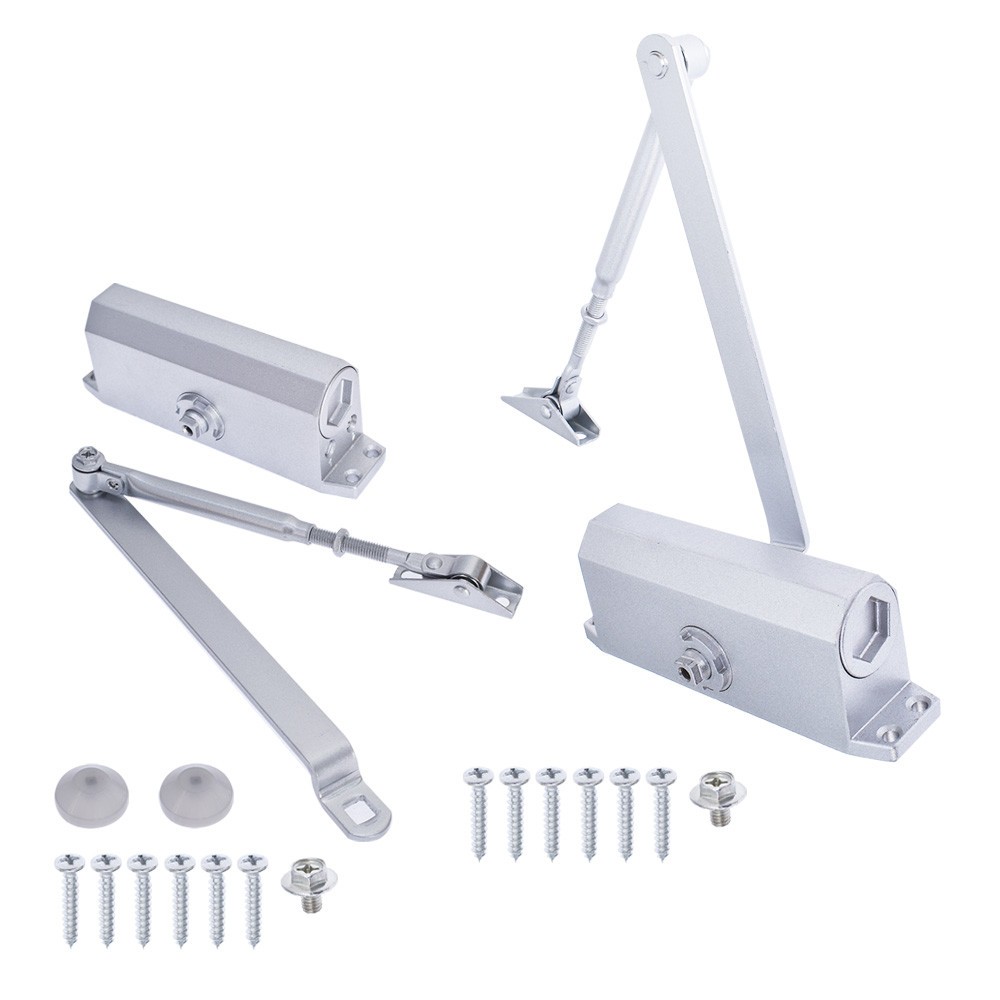 2 Pack Aluminum Commercial Door Closer 45-65KG Two Independent Valves Control