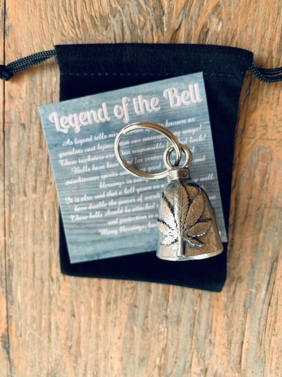 Go Green GUARDIAN Bell of Good Luck fortune pet keychain gift 420 blunt pot love