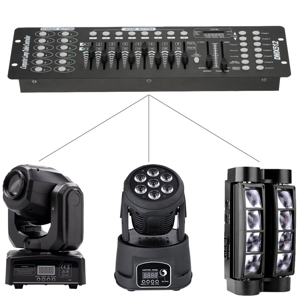 DMX 192 Channel Operator Console Controller Lighting Mixer Board For Stage Light
