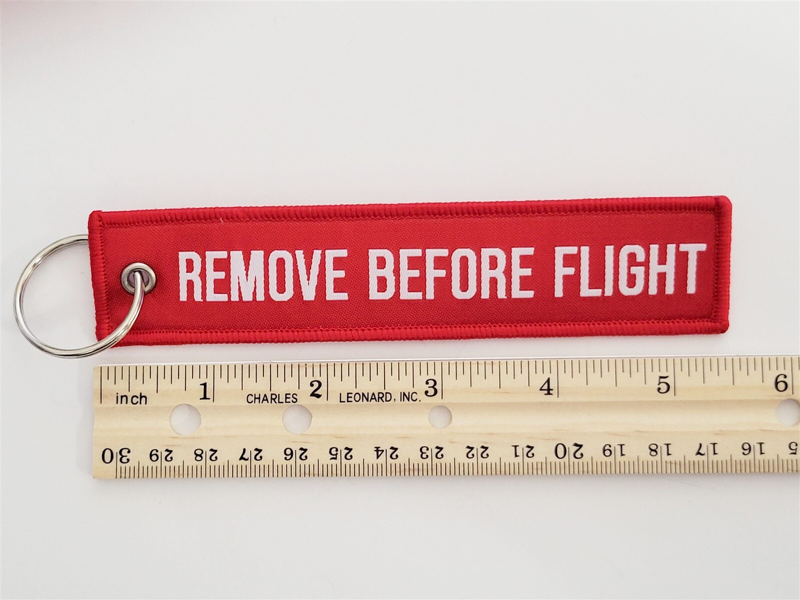 Aeronix Red Flight Tag Keychain Military